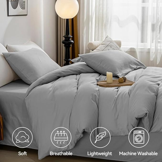 Linen Duvet Cover Set - Twin - 2 Piece