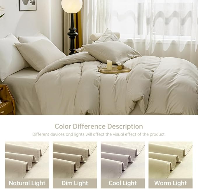 Linen Duvet Cover Set - King - 3 Piece