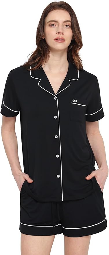 Women's Bamboo Pajama Set - Short Sleeve - 2 Piece