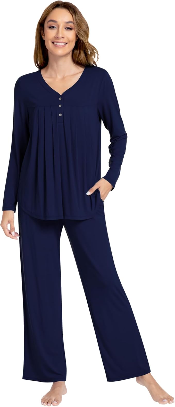 Women's Bamboo Pants Pajama Set - Long Sleeve - 2 Piece