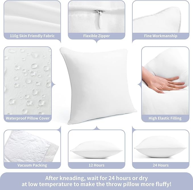 Waterproof Pillow Insert - 2 Piece