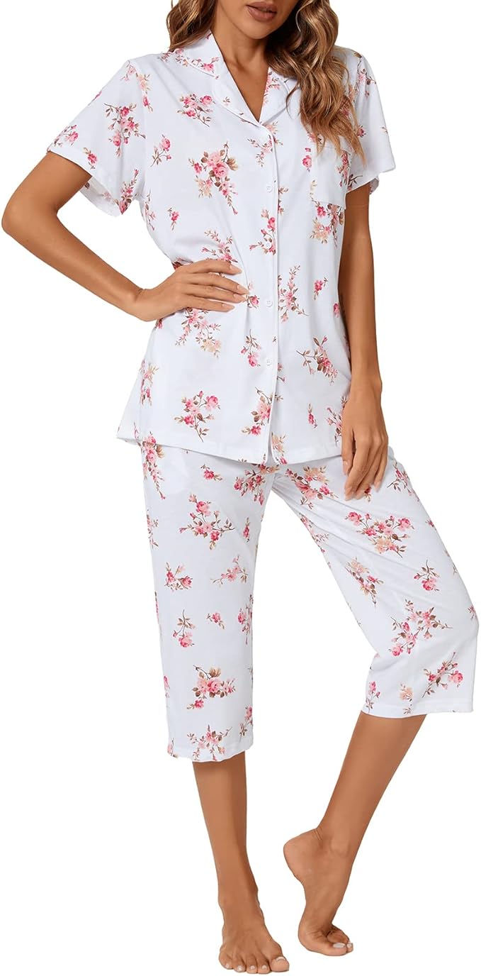 Capri Pajama Set - Short Sleeve - 2 Piece