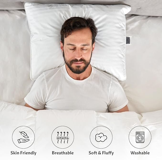 100% Cotton Bed Pillow - Queen - 2 Pack