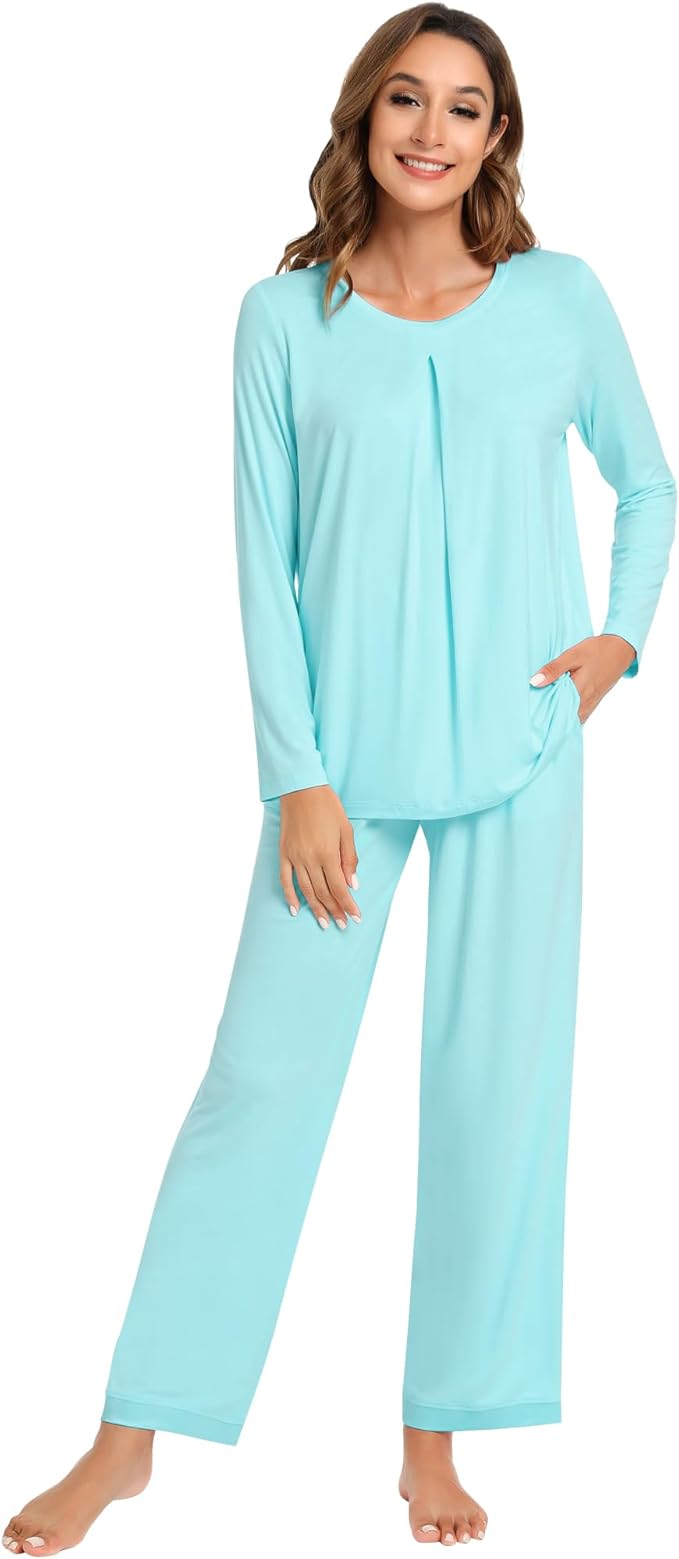 Women's Bamboo Pants Pajama Set - Long Sleeve - 2 Piece
