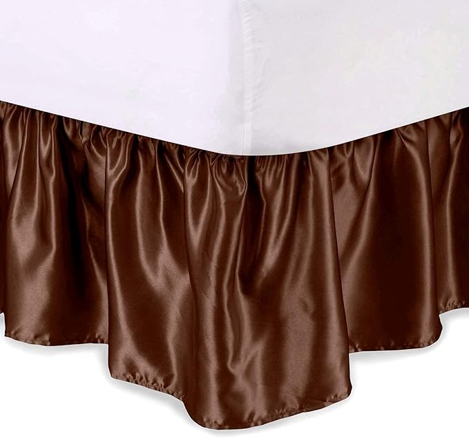 Satin Bed Skirt - King - 15 in Drop