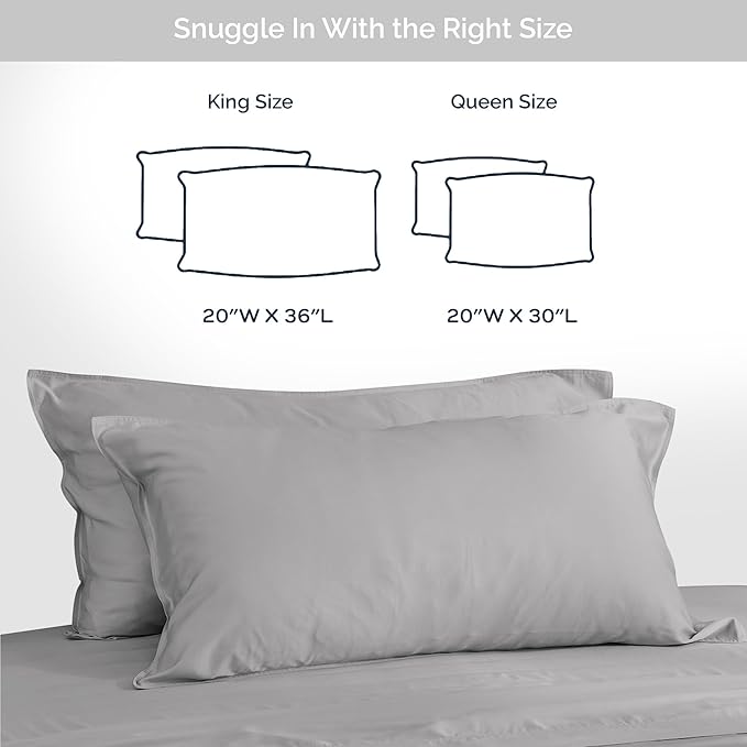 Bamboo Cooling Pillowcase Set - Queen - 2 Piece