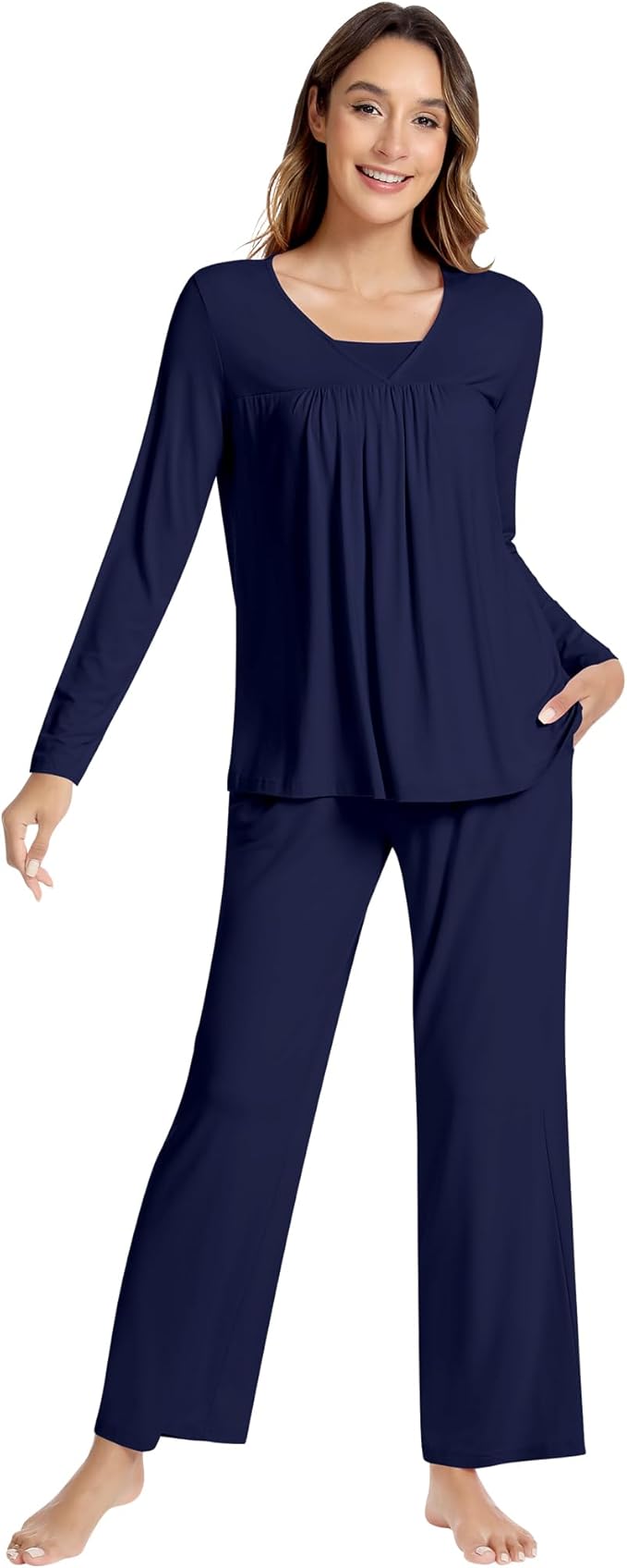 Women's Bamboo Pants Pajama Set - Long Sleeve - 2 Piece