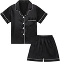Satin Pajama Set - Short Sleeve - 2 Piece