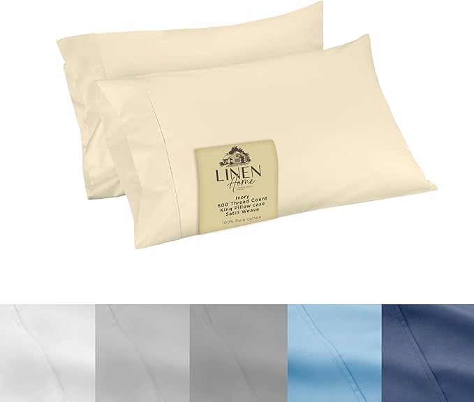 Linen Pillowcase Set - King - 2 Piece