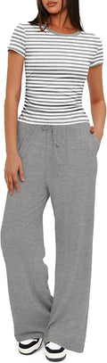 Women's Loungewear Set - Short Sleeve - Pants - 2 Piece
