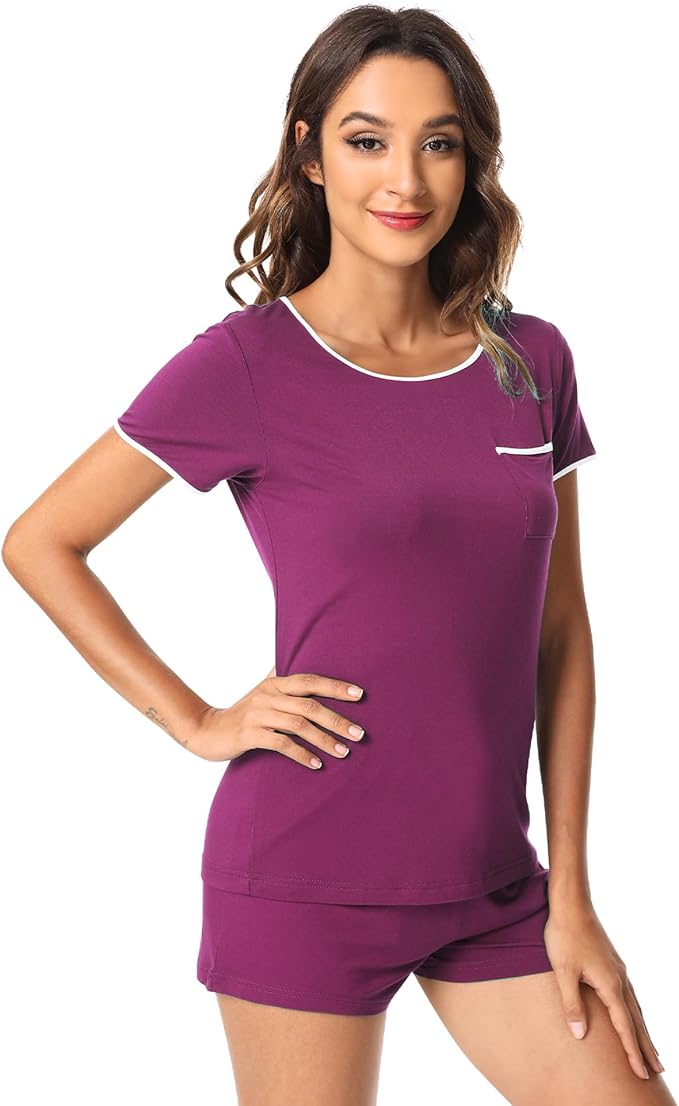 Women's Bamboo Cooling Pajama Set - Short Sleeve - 2 Piece