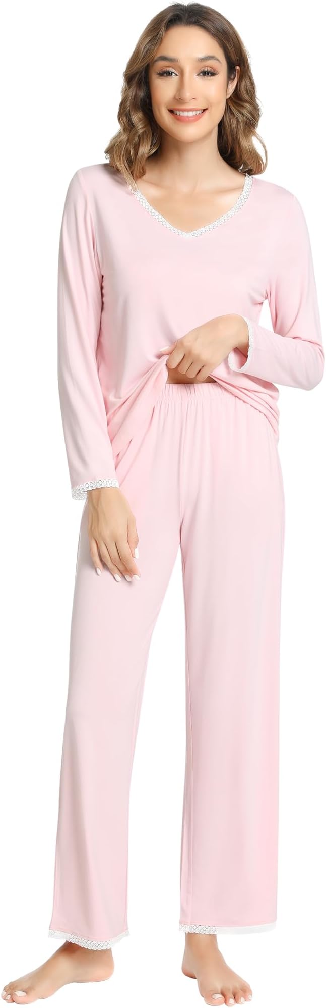 Women's Bamboo Pants Pajama Set - Long Sleeve - 2 Piece