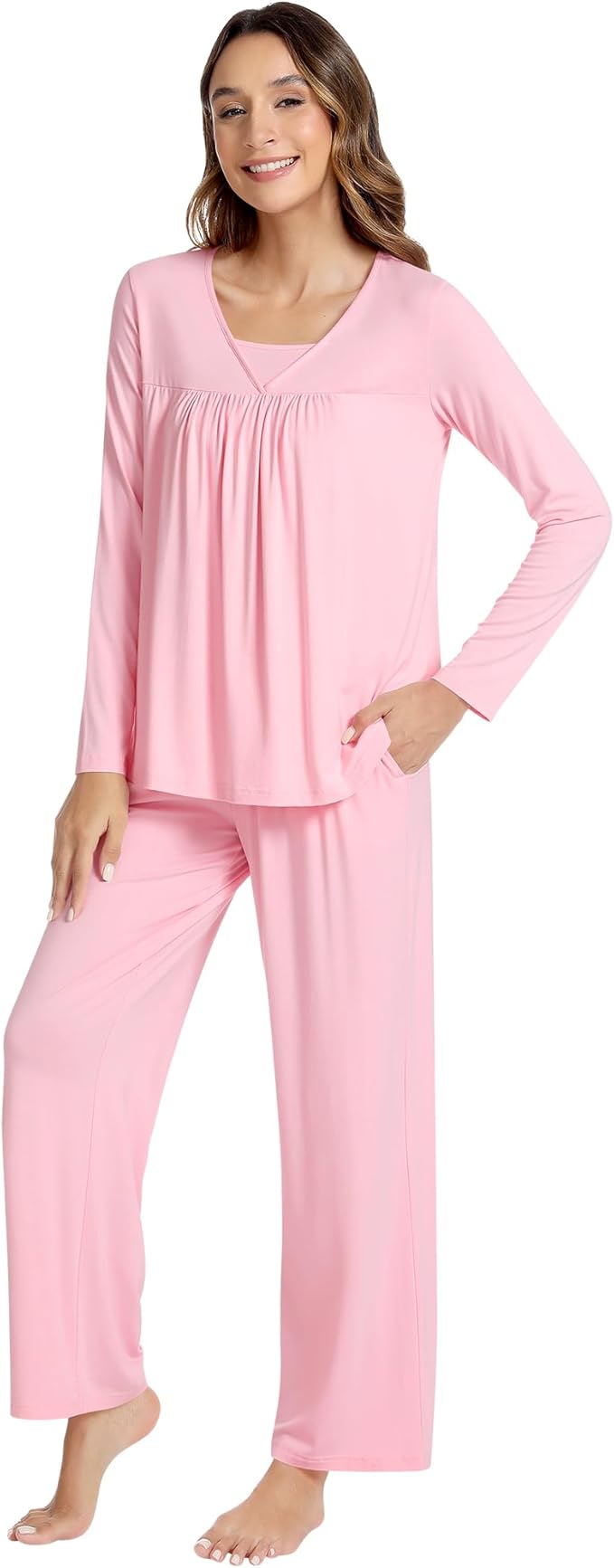 Women's Bamboo Pants Pajama Set - Long Sleeve - 2 Piece