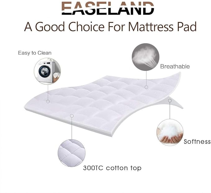 Cooling Mattress Pad - Queen - 60 x 80 in - 21 in Deep Pocket