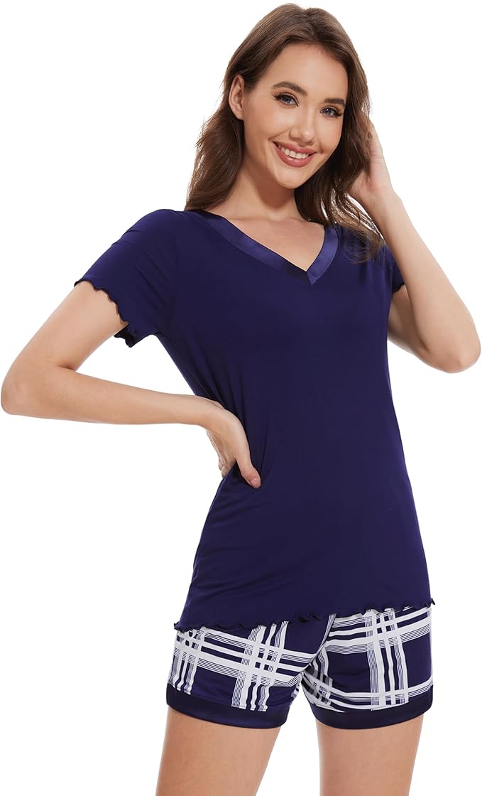 Women's Bamboo Cooling Pajama Set - Short Sleeve - 2 Piece
