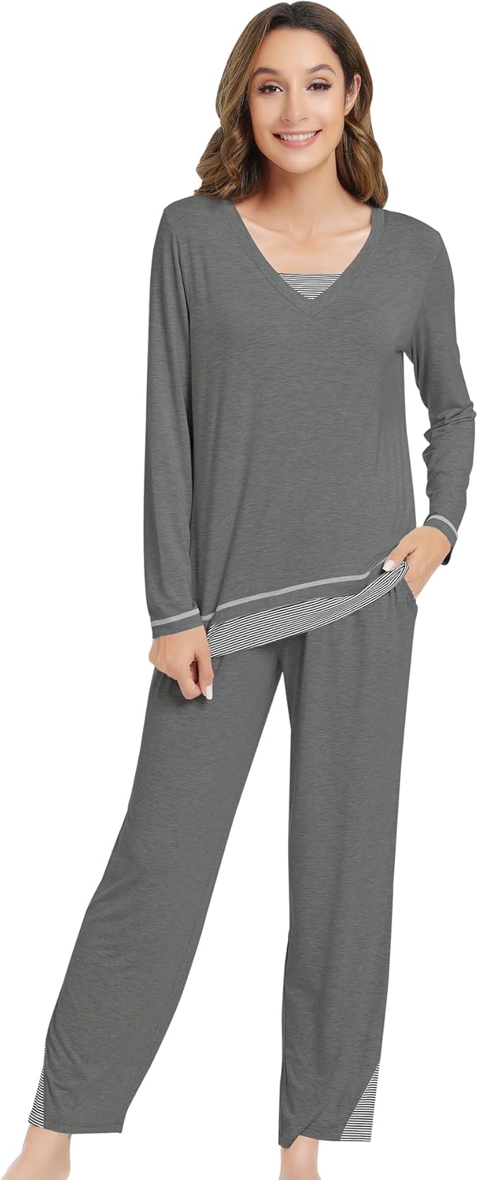 Women's Bamboo Pants Pajama Set - Long Sleeve - 2 Piece