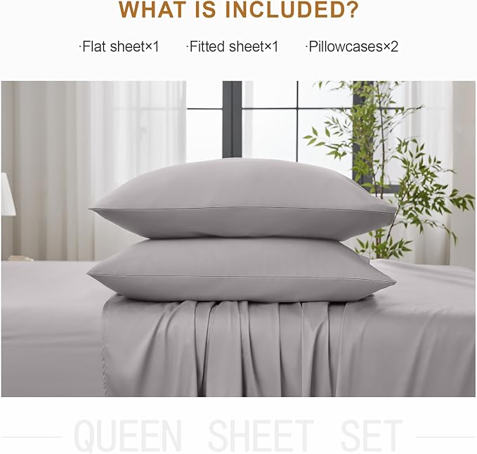 100% Cotton Bed Sheet Set - Full - 4 Piece