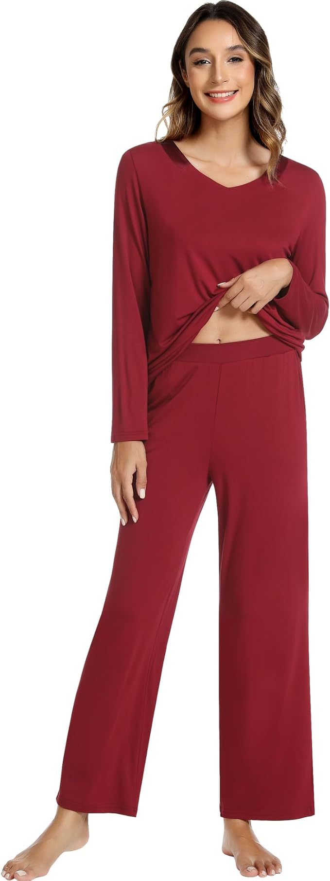 Women's Bamboo Pants Pajama Set - Long Sleeve - 2 Piece