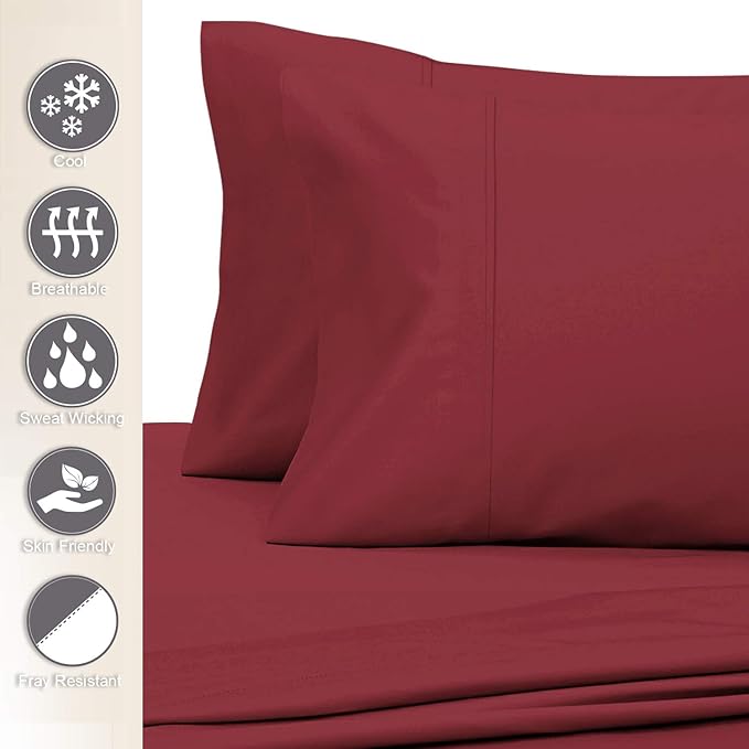 100% Cotton Pillowcase Set - King - 2 Piece