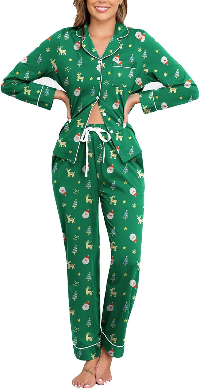Women's 100% Cotton Pajama Set - Long Sleeve - 2 Piece