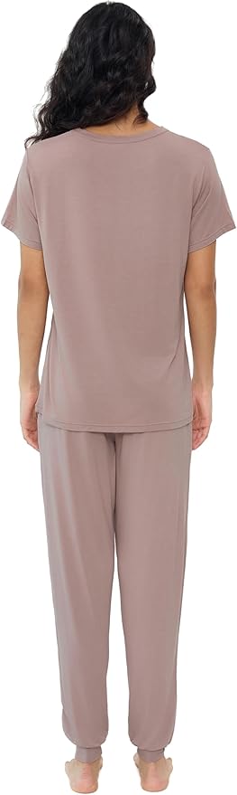 Women's Bamboo Pants Pajama Set - Short Sleeve - 2 Piece