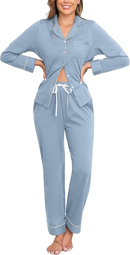 Women's 100% Cotton Pajama Set - Long Sleeve - 2 Piece