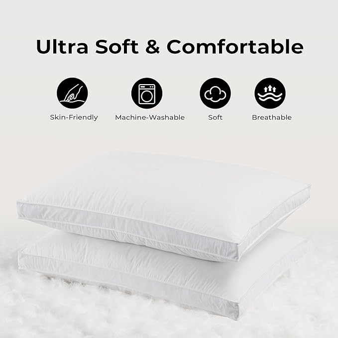 100% Cotton Bed Pillow - King - 2 Piece