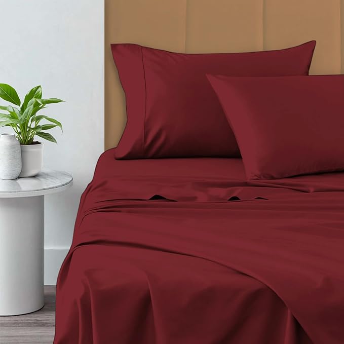 100% Cotton Bed Sheet Set - Queen - 15 in Deep Pocket - 6 Piece