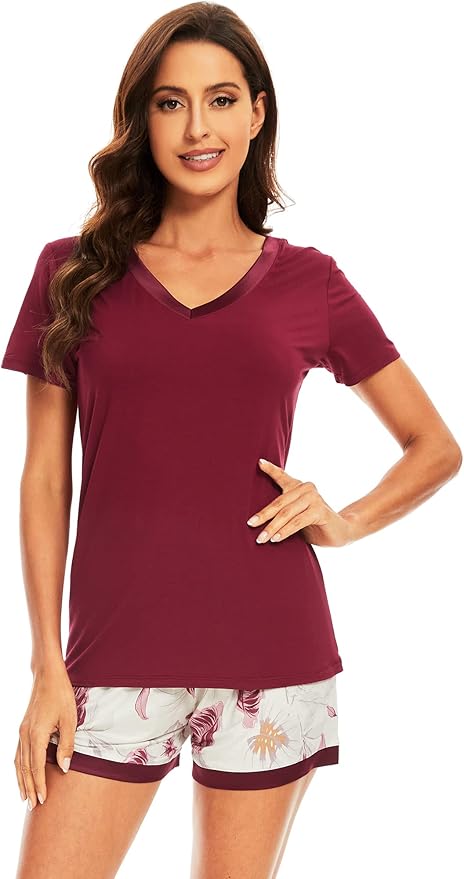 Women's Bamboo Cooling Pajama Set - Short Sleeve - 2 Piece