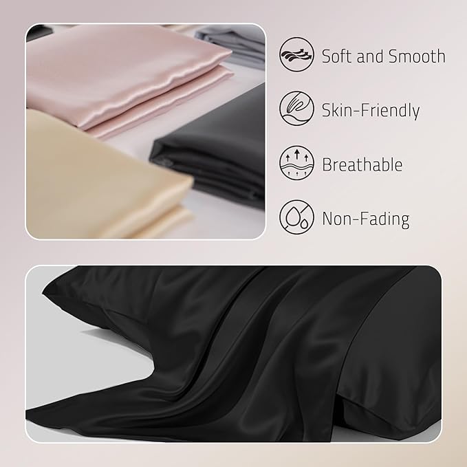 Mulberry Silk Pillowcase Set - Standard - 2 Pack - 2 Piece