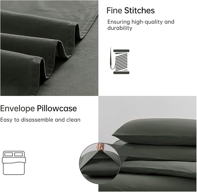 Linen Duvet Cover Set - Twin - 2 Piece