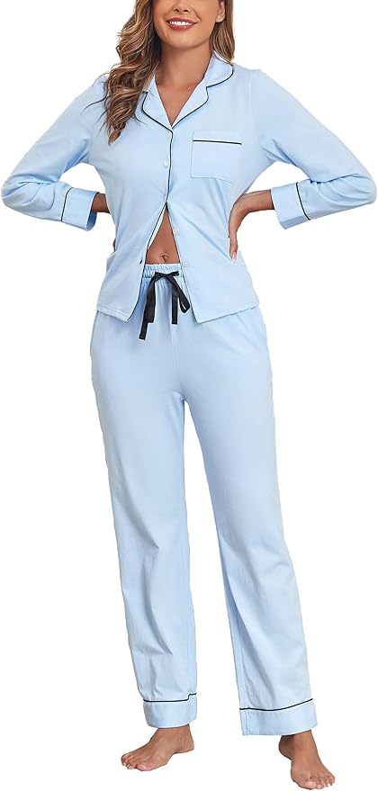 Women's 100% Cotton Pajama Set - Long Sleeve - 2 Piece