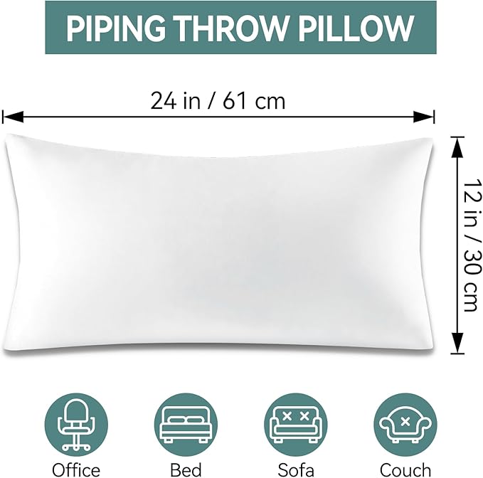 Microfiber Hypoallergenic Pillow Insert - 12 x 24 in