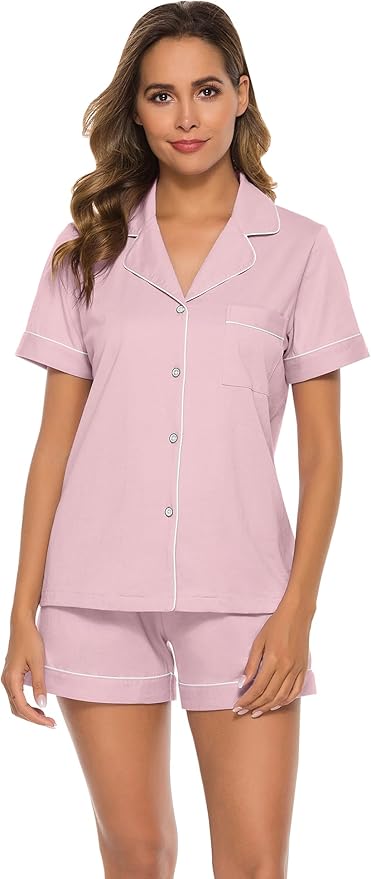 100% Cotton Pajama Set - Short Sleeve - 2 Piece