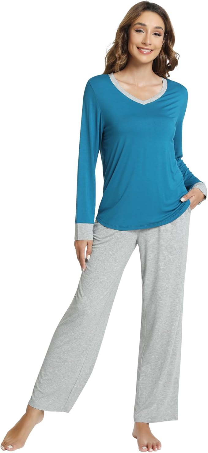 Women's Bamboo Pants Pajama Set - Long Sleeve - 2 Piece