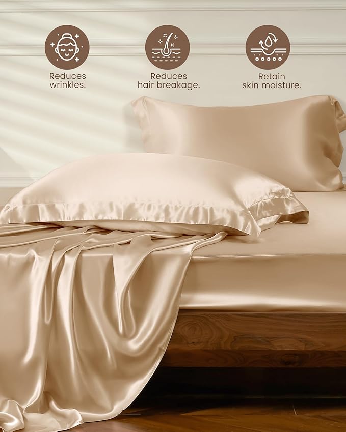 Mulberry Silk Bed Sheet Set - Queen - 4 Piece