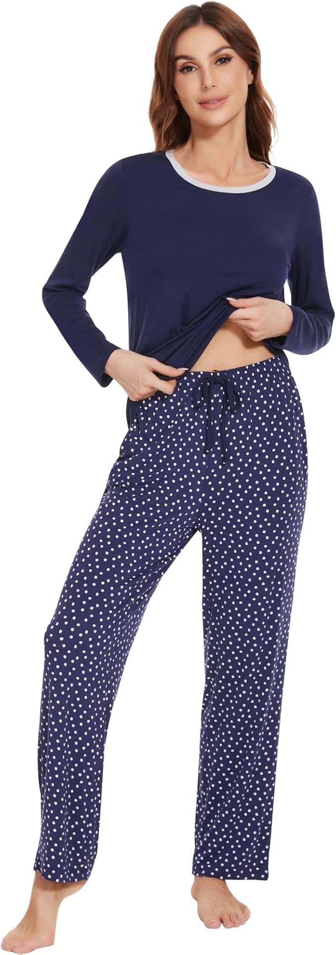 Women's Bamboo Pants Pajama Set - Long Sleeve