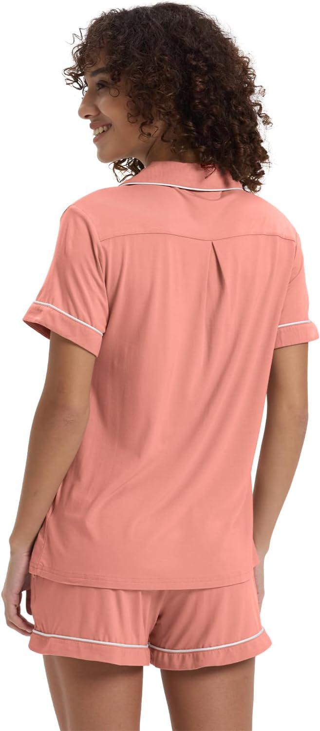 Women's Bamboo Cooling Pajama Set - Short Sleeve - 2 Piece
