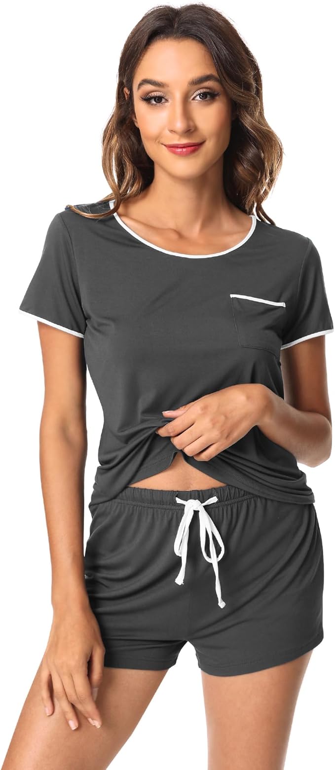 Women's Bamboo Cooling Pajama Set - Short Sleeve - 2 Piece