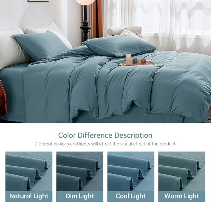 Linen Duvet Cover Set - California King - 3 Piece