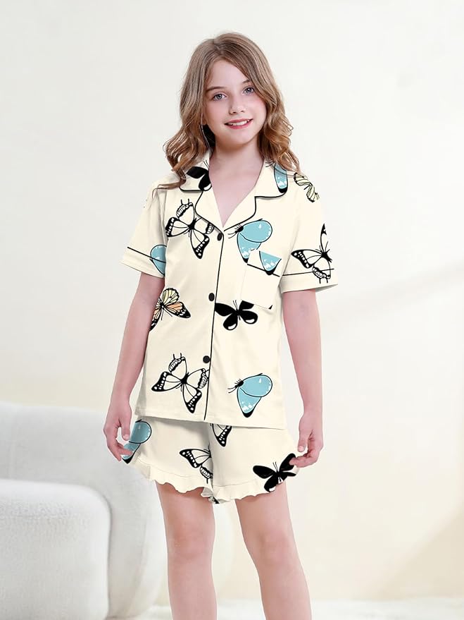 100% Cotton Shorts Pajama Set - Short Sleeve - 2 Piece