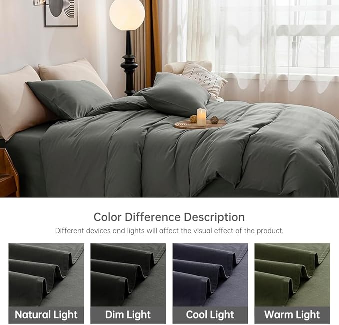 Linen Duvet Cover Set - King - 3 Piece