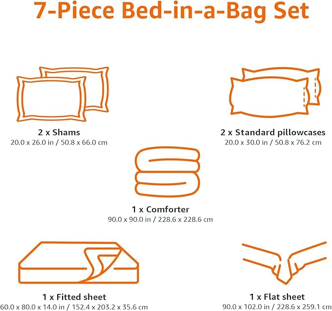 Microfiber Comforter Set - Queen - 7 Piece