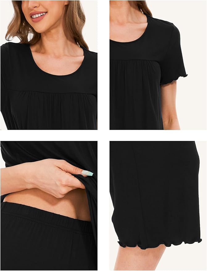 Bamboo Capri Pajama Set - Short Sleeve - 2 Piece