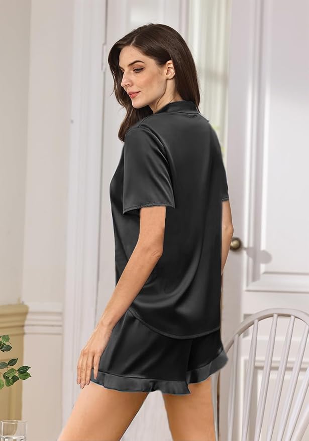 Women's Satin Pajama Set - 2 Piece