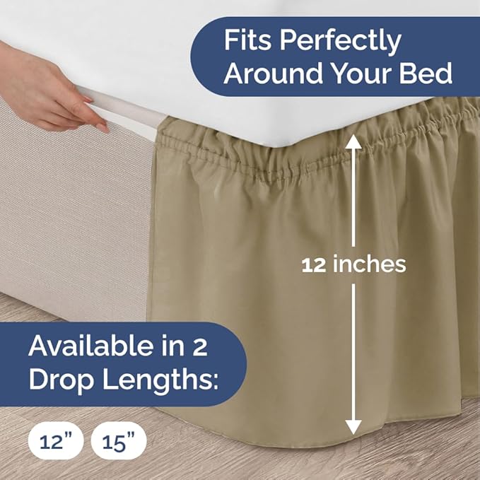 Bed Skirt - King - 12 in Drop