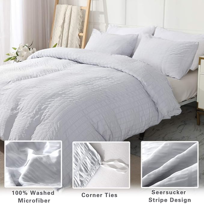 Microfiber Duvet Cover Set - Full - 80 x 90 in - 3 Piece