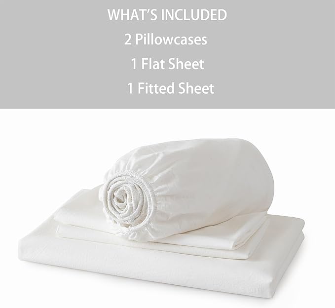 Linen Bed Sheet Set - Queen - 4 Piece
