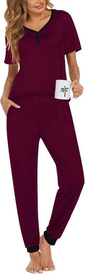Women's Pants Pajama Set - Short Sleeve - 2 Piece