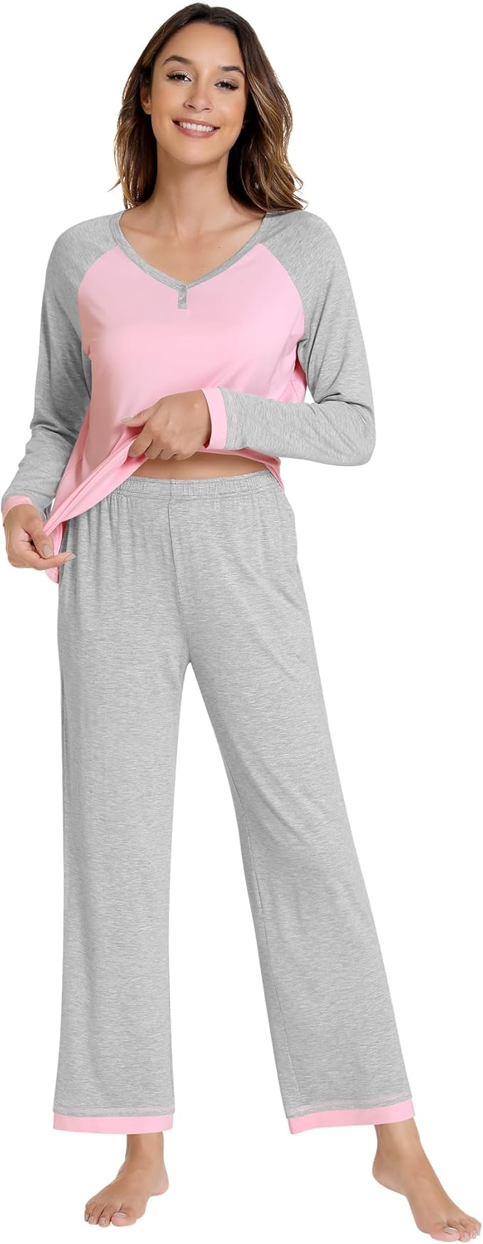 Women's Bamboo Pants Pajama Set - Long Sleeve - 2 Piece